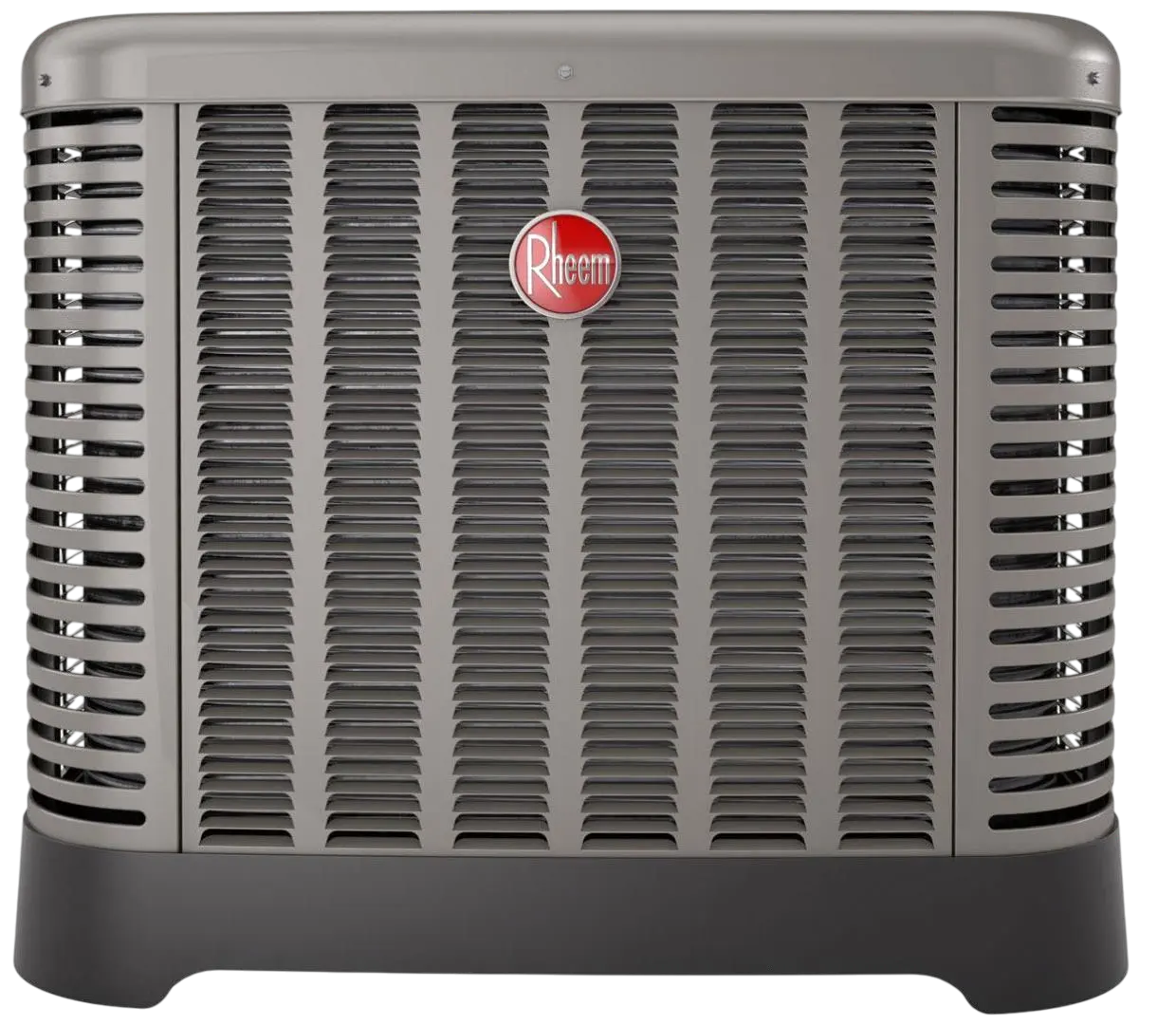Photograph of Faith heating and air conditioning service logo that displays a outdoor air conditioning condenser unit for HVAC.